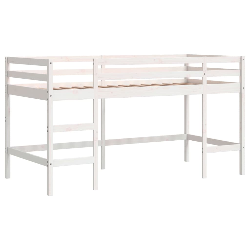 Lit mezzanine enfants avec rideaux sans matelas rose 90x200cm