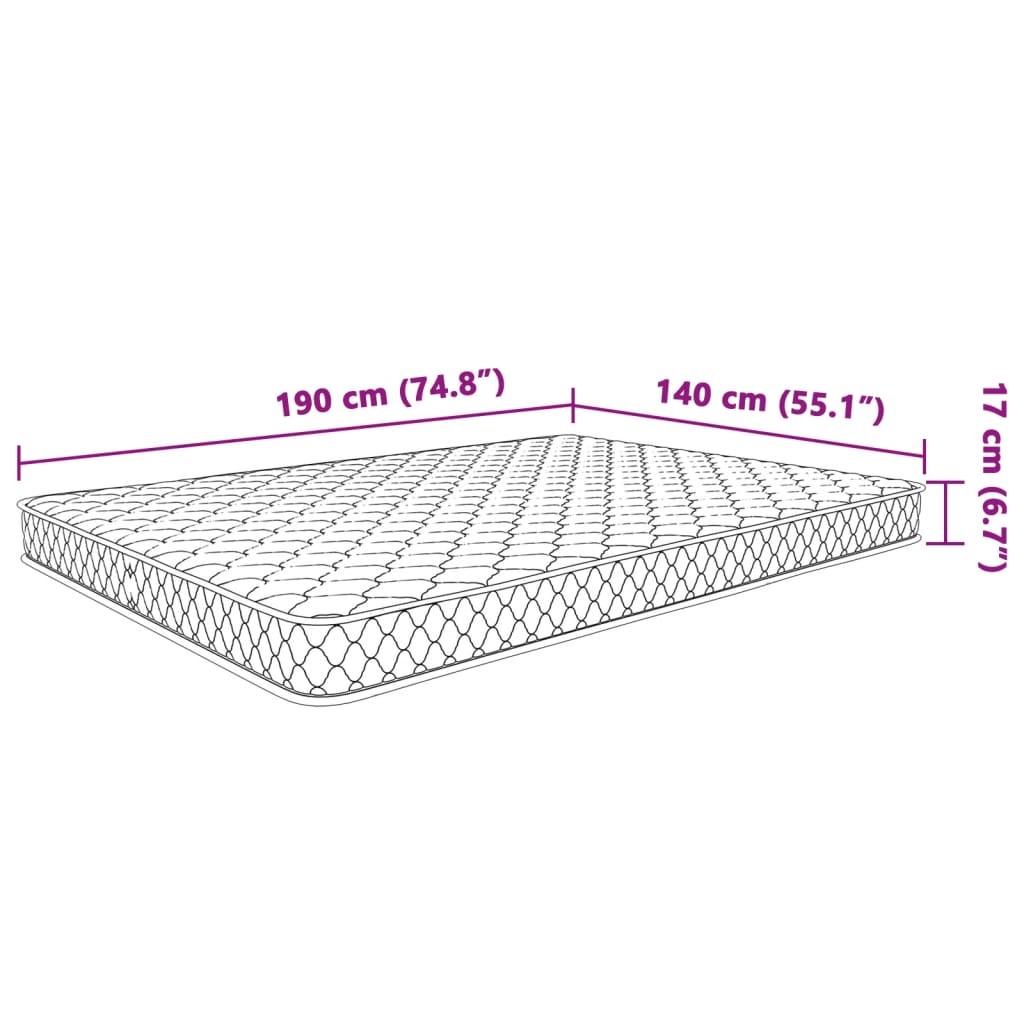 Matelas en mousse à mémoire de forme PARIS Hauteur 17cm