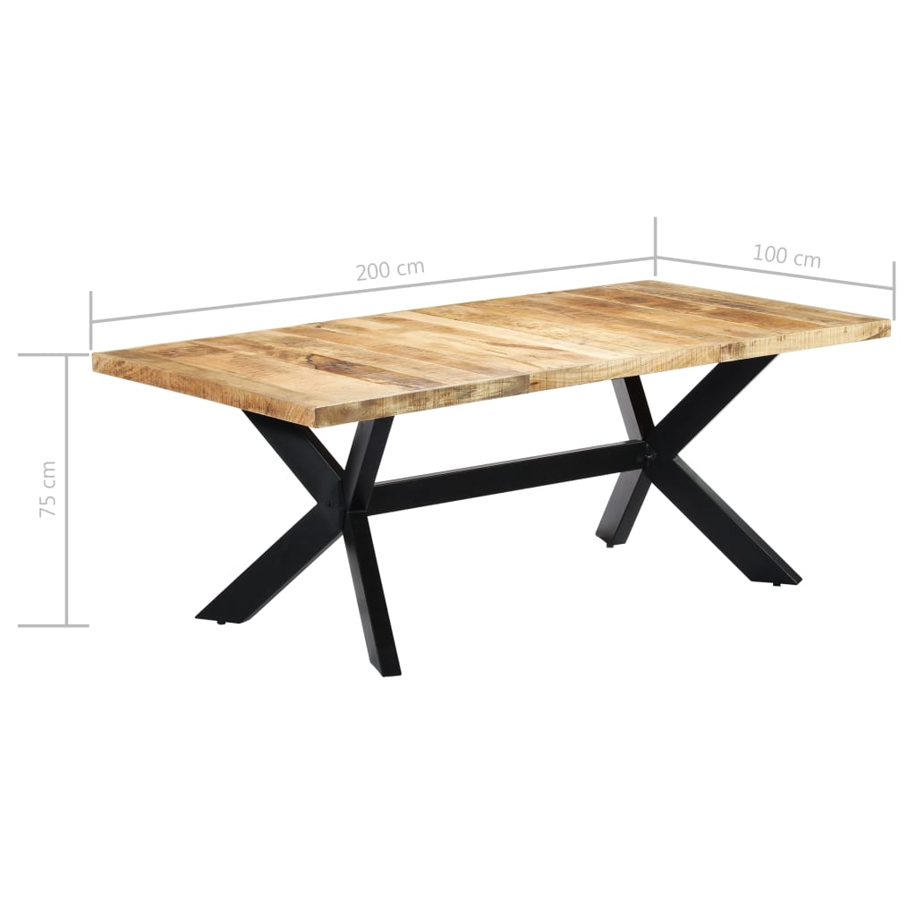 Table de salle à manger en bois de manguier 200x100cm